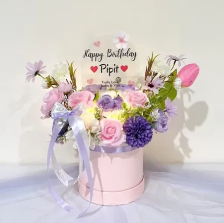 Bloom Box Akrilik Ucapan Ulang Tahun Balangan